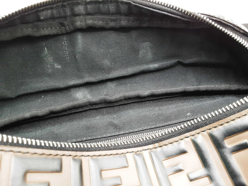 Fendi Vitello Zucca Ff Maya Brown Embossed Leather Belt Bag Do0525exzde