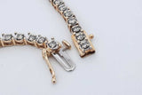 10k Yellow Gold Diamond Tennis Bracelet 9.3 Grams 7.75 Inch Eb0826pwrdu