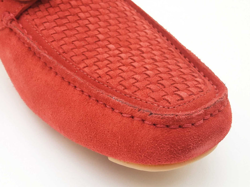 Salvatore Ferragamo Parigi Flame Red Suede Loafers Size Us 8.5e Do0625lxzde