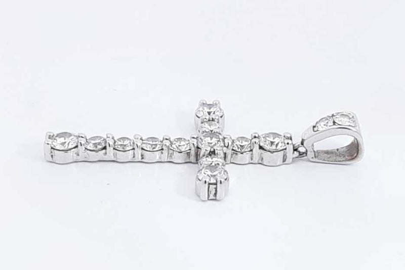 0.46ctw Diamond Cross Pendant In 18k White Gold 4.7 Grams Eb0125orxsa