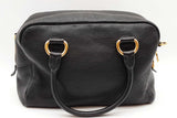 Prada Vitello Phenix Bauletto Black Leather Satchel Bag Eb0826ixzde