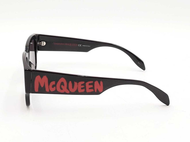 Alexander Mcqueen Graffiti Logo Black Acetate Sunglasses Fw0425rzdu