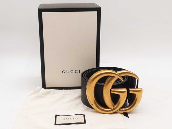 Gucci 453265 Gg Wide Belt Black Size 38 Aa0625wxzsa