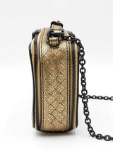 Bottega Veneta Camera Bag In Metallic Gold Grained Leather Fw0726wxzdu