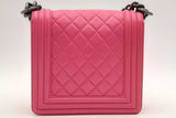 Chanel Pink Quilted Lambskin Boy Flap Shoulder Bag Eb1224lrxzsa