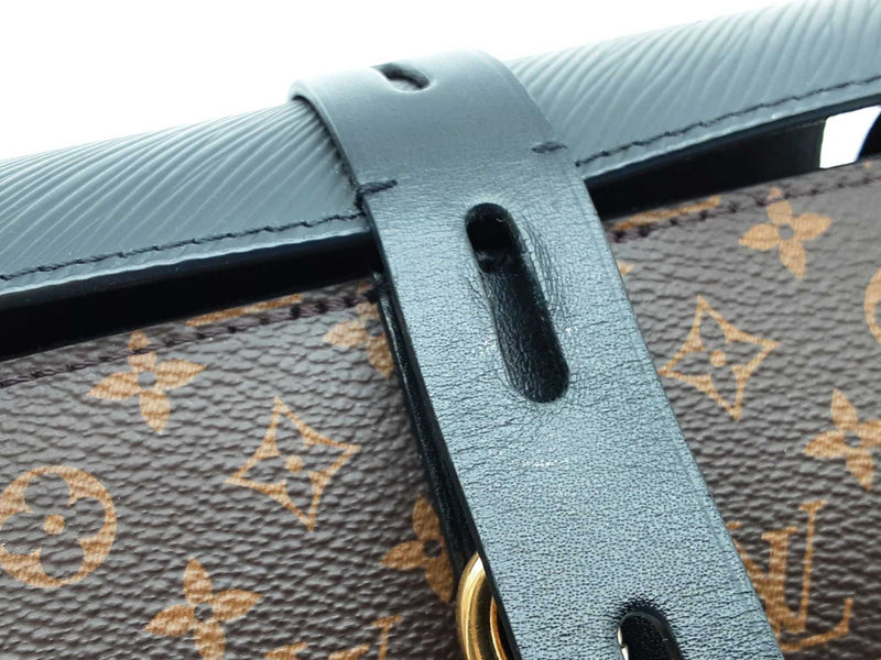 Louis Vuitton Glasses Case Brown Monogram Black Leather Chain Crossbody Bag Do0525loxzde