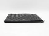 Chanel Medium Cosmetic Pouch In Iridescent Black Caviar Leather Fw1125prxdu