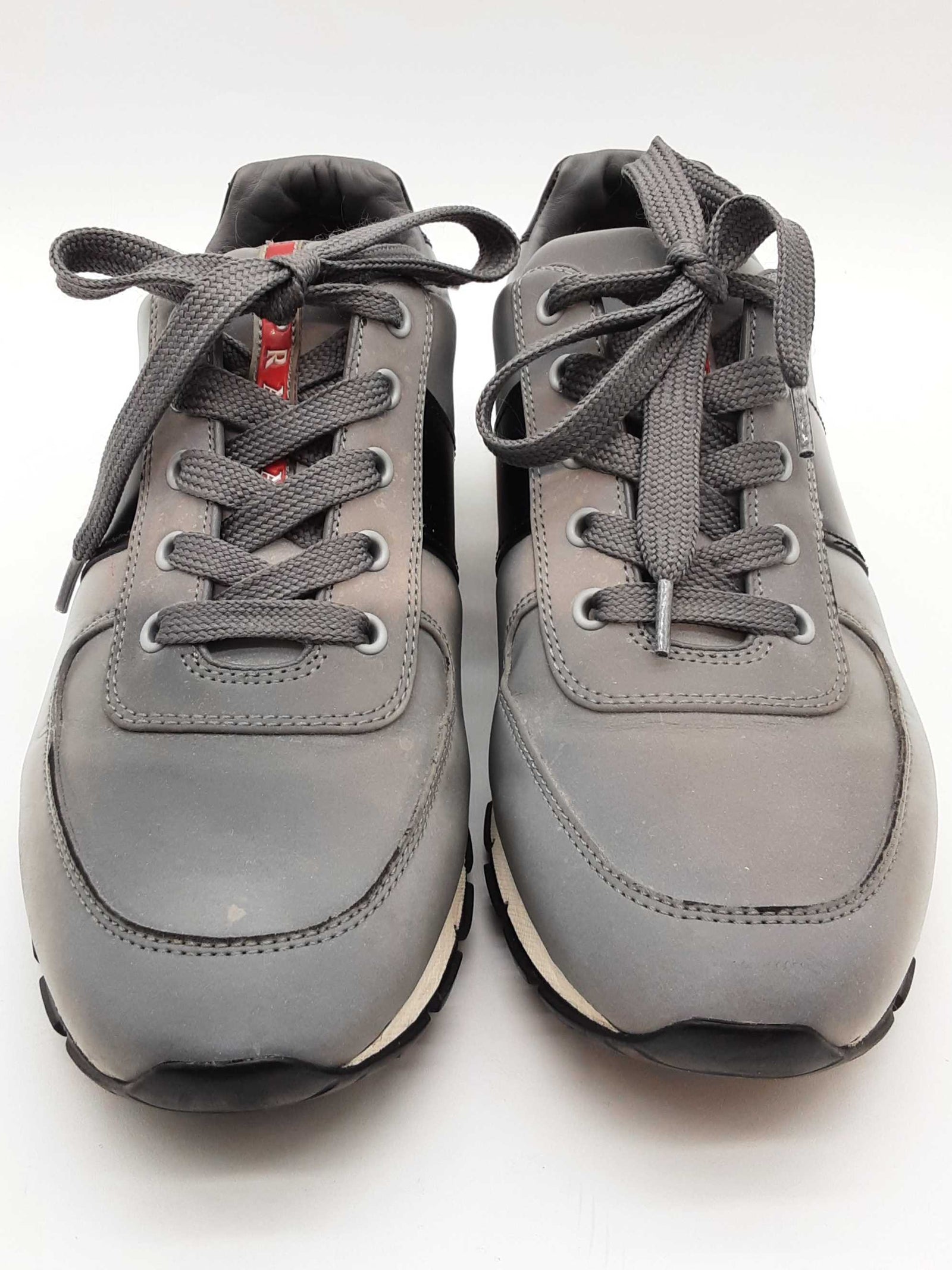 Prada 4e2718 Match Race Reflective Silver Gray Shoes Size Us 6.5 M