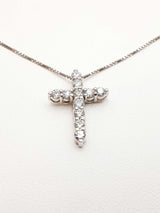 0.44 Cttw Diamond & 10k Gold Cross Pendant Necklace 2.7 Gram 18 Inch Fw0826ozxdu