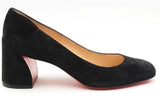Christian Louboutin Miss Sab 55 Black Suede Pumps Size 37 Eb0426lxzsa