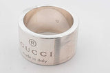 Gucci Trademark Sterling Silver Band Ring 13.7 Grams Size 6 Eb1125rxdu