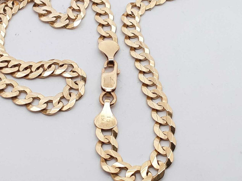 14k Yellow Gold Curb Link Chain 21.7 Grams 23 Inch Eb0924cxzsa