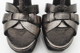 Yves Saint Laurent Tribute Gunmetal Metallic Platform Heels Size 39 Eb0626lrxsa