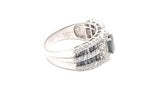 14k White Gold 6.7 Grams Diamond & Blue Spinel Lady's Ring Size 9 Jr1225oexmia