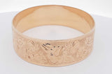14k Yellow Gold Floral Engraved Bangle Bracelet 40.6 Grams Eb0426ooxzsa