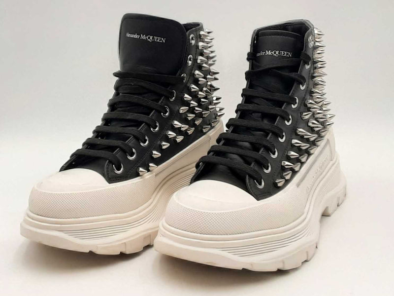 Alexander Mcqueen Tread Slick Punk Spike Black Shoes Size 9 Aa0825lzxsa