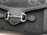 Gucci 1955 Horsebit Monogram Black Textured Canvas Crossbody Bag Eb1125pxzde