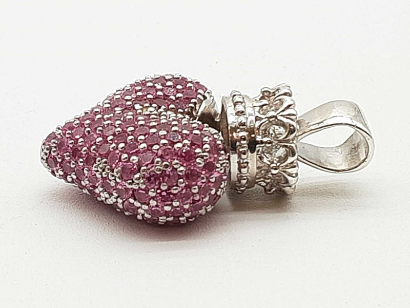 King Baby Queen Baby Large Crowned Heart 0.925 Silver 37.1g Pendant Do1225wrde