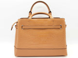 Michael Kors Reed Belted Deer Tan Croc Embossed Leather Satchel Bag Do0626wxde