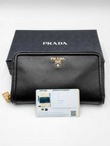 Prada Zip Around Black Wallet Eb1224lrxdu