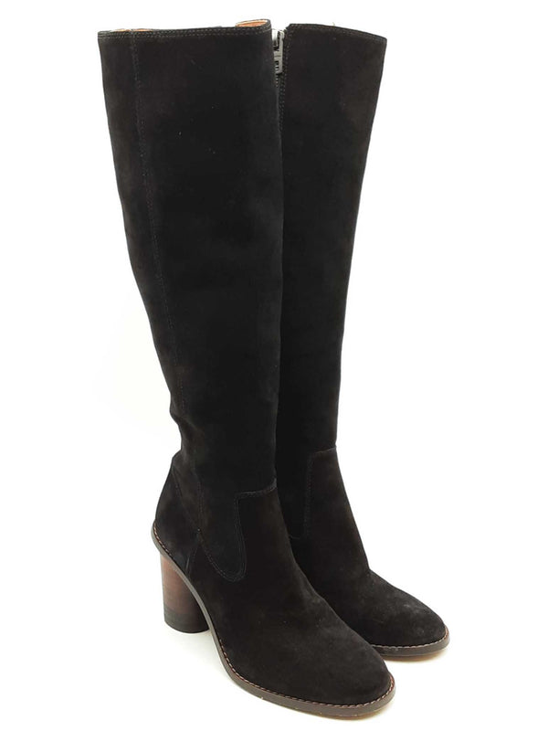 Coach Black Suede Knee High Boots Size 5.5 Eb0724oxsa