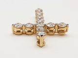 0.98 Cttw Lab Grown Diamonds 14k Yellow Gold 1.5g Cross Pendant Do0525wwrde