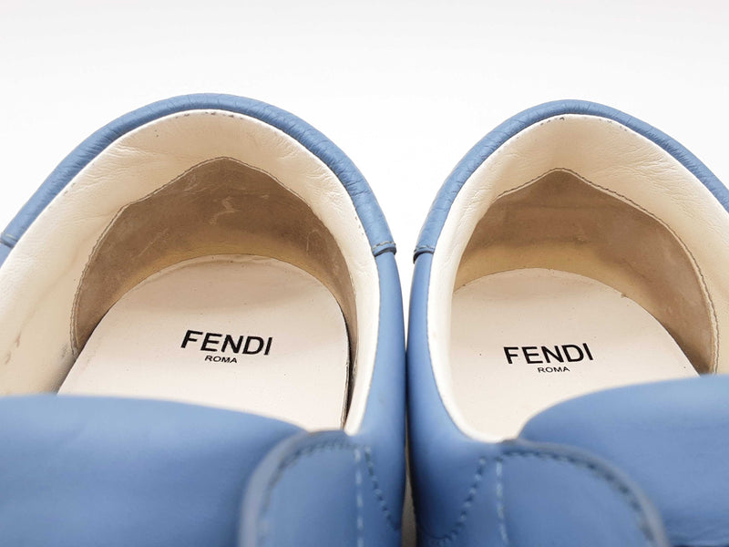 Fendi 8e6852 Vitello Rockoclick Blue Leather Slip Ons Size Eu 39 Do1124lxzde