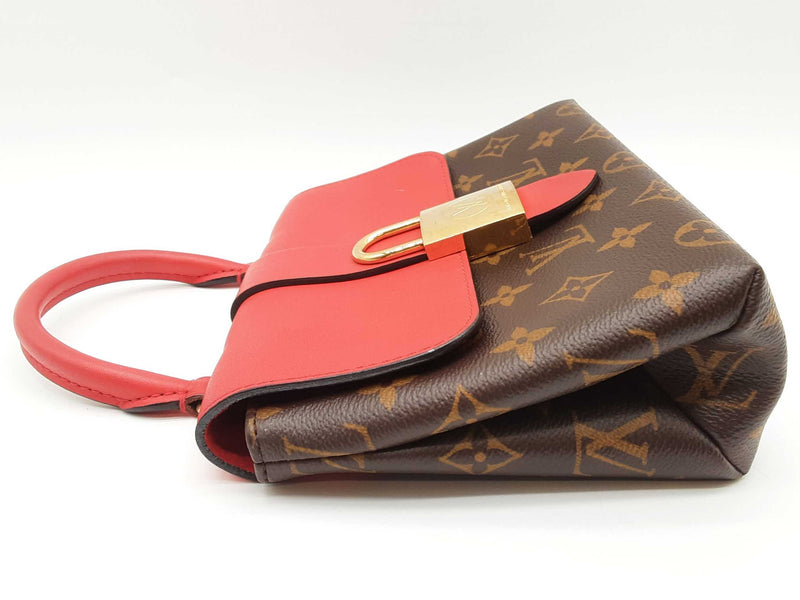 Louis Vuitton Locky Cherry Red Leather Brown Monogram Crossbody Bag Do0425locxde