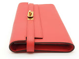 Hermes Kelly 20 Rouge Pivoine Red Epsom Gold Hardware Wallet Do0924oxzxde