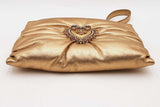 Dolce & Gabbana Devotion Gold Metallic Leather Crossbody Bag Eb0426pxzsa