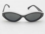 Chanel 71509 Crystal Cat Eye Black Sunglasses Aa1225lrzsa