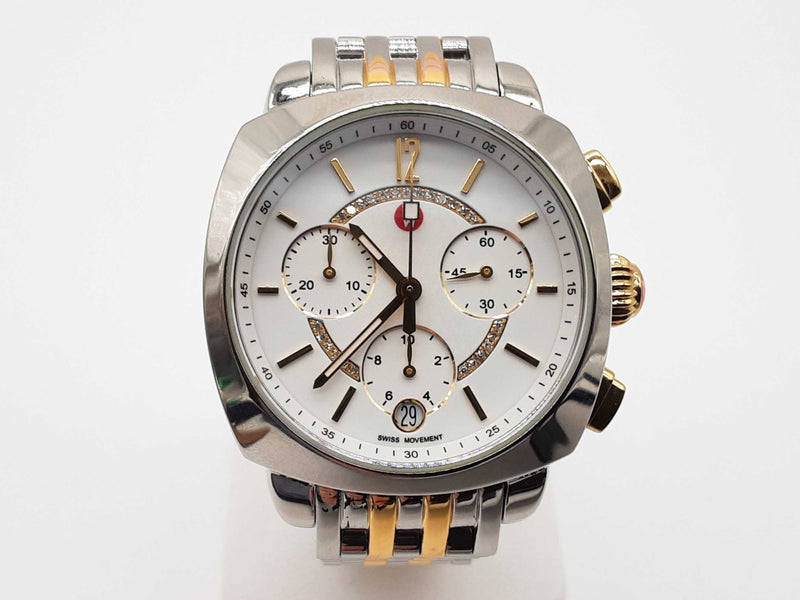 Michele 34mm Ascalon Chronograph Two-tone Steel Quartz Watch Do0625rxzde