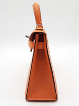 Hermes Mini Kelly Ii Sellier Orange Pink Chevre Mysore Palladium Shoulder Bag Do0225oxzxzde