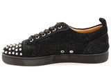 Christian Louboutin  Black Glitter Louis Junior Spikes Size 43 Eb0326lorde