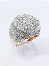 3.28 Cttw Diamond &14k Yellow Gold Pavé Dome Ring 12 Grams Size 9.5 Fw0925icrdu