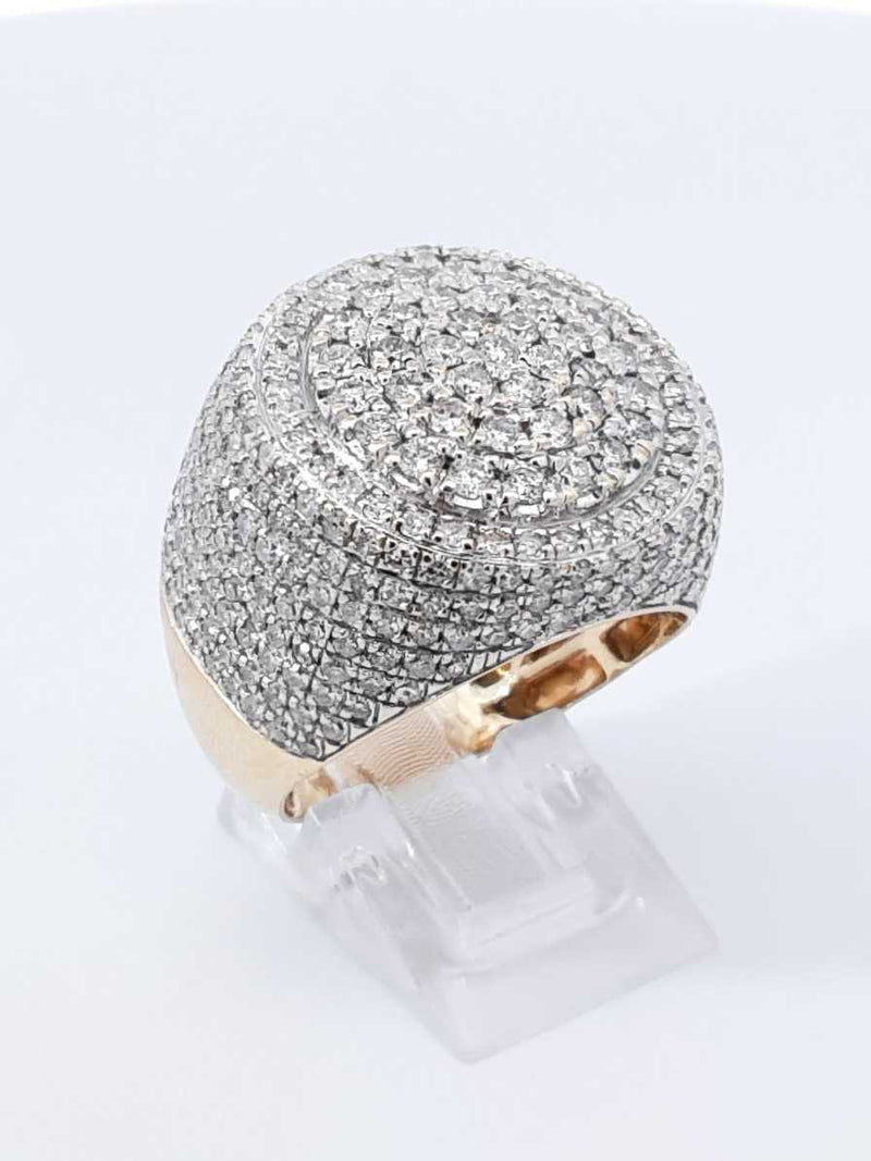 3.28 Cttw Diamond &14k Yellow Gold Pavé Dome Ring 12 Grams Size 9.5 Fw0925icrdu
