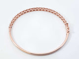 0.69 Cttw Diamond Bangle Bracelet In 14k Rose Gold 8.7 Grams 6 Inch Fw0426rpxdu