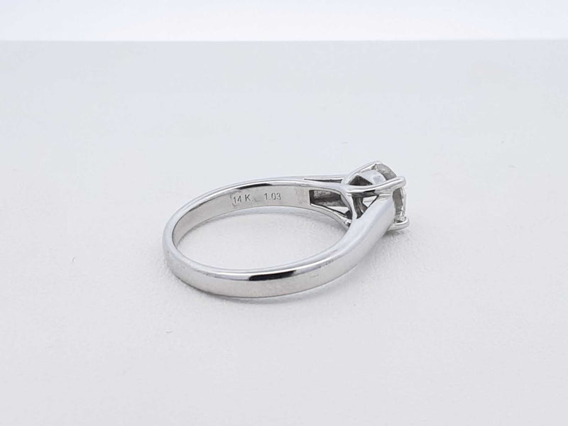 1.03 Ctw Tolkowsky Diamond & 14k White Gold Ring 3.8 Grams Size 6.5 Fw0825lpxzdu