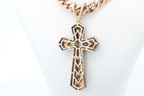 Diamond Cross Pendant & Chain In 10k Yellow Gold 53.5 Grams 24 Inch Eb1024loorsa