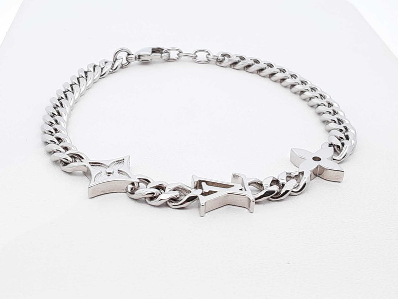 Louis Vuitton Monogram Row Silver-tone Bracelet 7 Inch Fw0925lordu