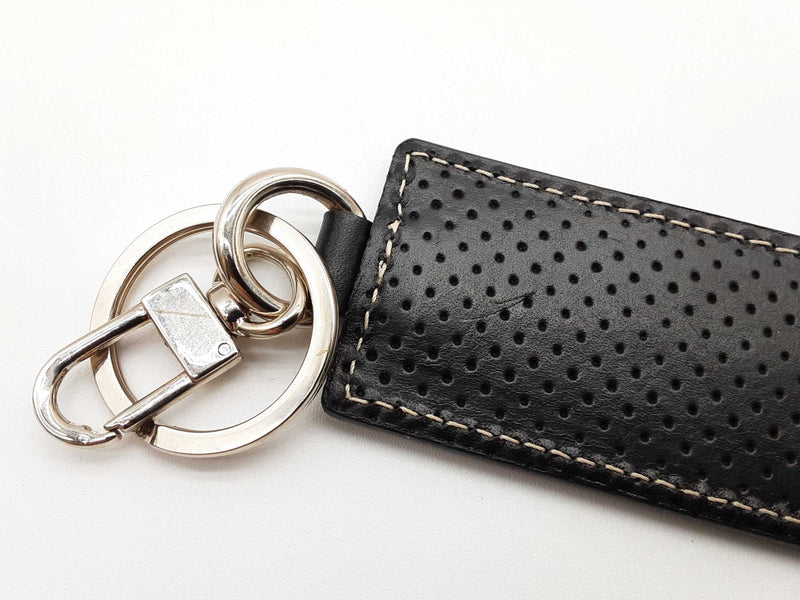 Ferrari Black Leather Keychain Do0825rxde