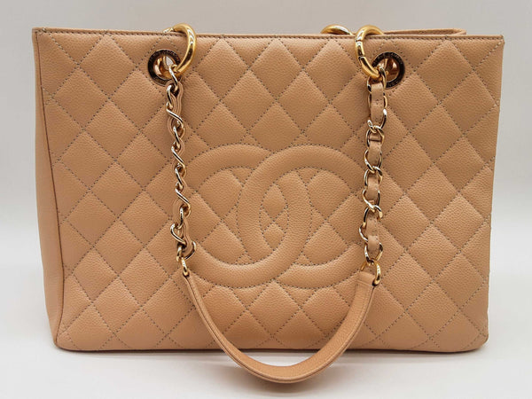 Chanel Grand Shopping Beige Quilted Cavier Leather Tote Bag Do0924lrxzde