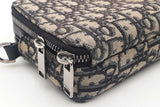 Christian Dior Oblique Jacquard Double Zip Pouch With Strap Eb0326ixzsa