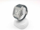 Cartier Santos 100 33mm Automatic Watch Stainless Steel With Diamond Bezel Jg0125pwzxmia