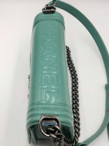 Chanel Teal Leather Boy Flap Shoulder Bag Eb1223oxxzsa