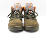 Nike Air Jordan 5 Retro In Army Olive & Solar Orange Size 11 Fw0925rzdu