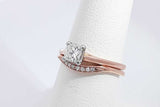 0.55ctw Princess Cut Diamond Ring In 14k Rose Gold & 14k Rose Gold Wedding Band 4.8 Grams Size 6.25 Eb0625lxxzsa