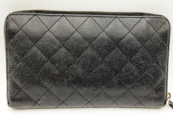 Chanel Quilted Cavier Zip Around Wallet Eb0924wxzdu