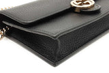 Gucci Black Leather Interlocking G Wallet With Chain Eb0626pxzsa