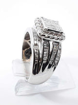 1.12 Cttw Diamond & 10k White Gold Square Halo Ring 5.4g Size 5.5 Fw0826przdu